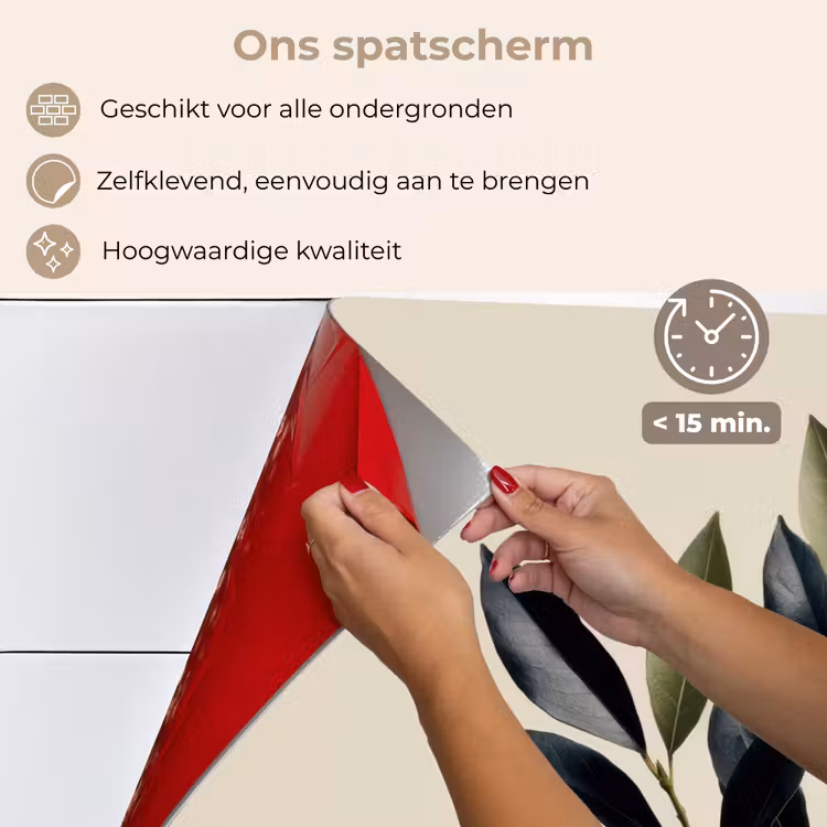 Ovaal - Olijfgroen - Simpel keuken achterwand spatscherm klein -spatscherm_NL
