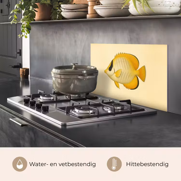 Ovaal - Vis - Geel - Schubben keuken achterwand spatscherm klein -usp_NL