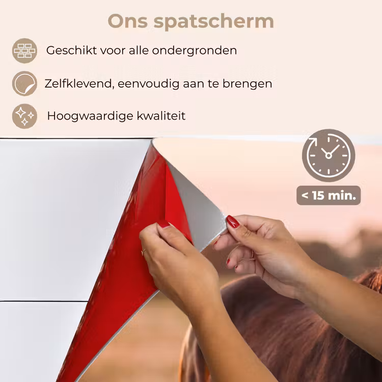 Paard - Zonsondergang - Bruin keuken achterwand spatscherm klein -spatscherm_NL