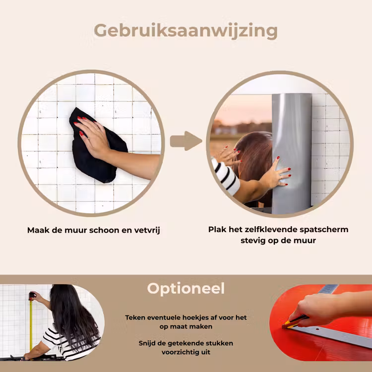 Paard - Zonsondergang - Bruin keuken achterwand spatscherm klein -gebruiksaanwijzing_NL