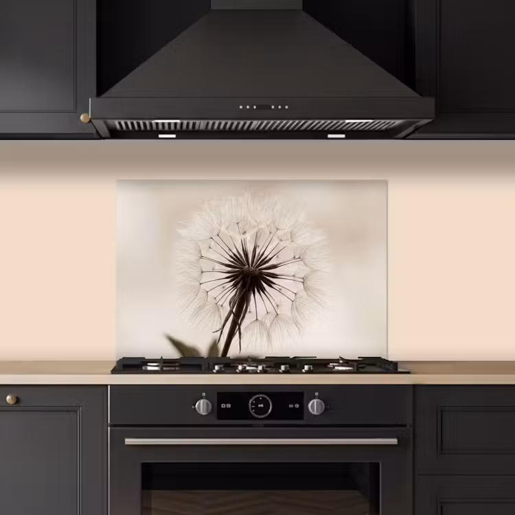 Paardenbloem - Minimalistisch - Wit keuken achterwand spatscherm klein -sfeer1