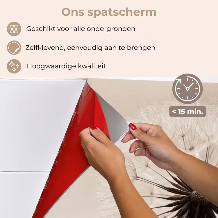 Paardenbloem - Minimalistisch - Wit keuken achterwand spatscherm klein -spatscherm_NL