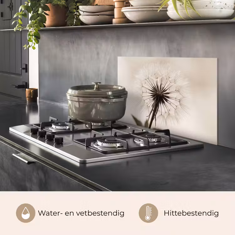 Paardenbloem - Minimalistisch - Wit keuken achterwand spatscherm klein -usp_NL