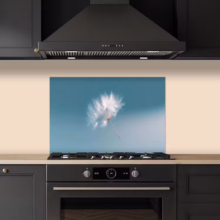 Paardenbloempluisje - Blauw - Lucht keuken achterwand spatscherm klein -sfeer1
