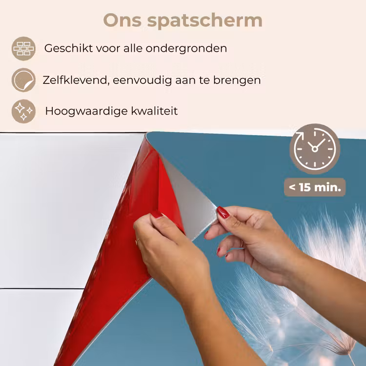 Paardenbloempluisje - Blauw - Lucht keuken achterwand spatscherm klein -spatscherm_NL