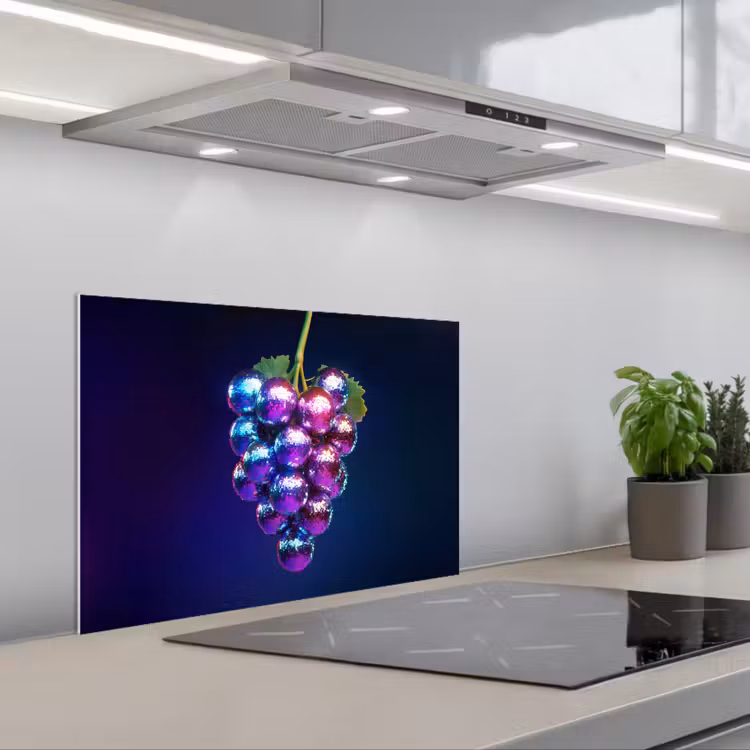 Paars - Disco - Feest - Druif keuken achterwand spatscherm klein -3d_schuin