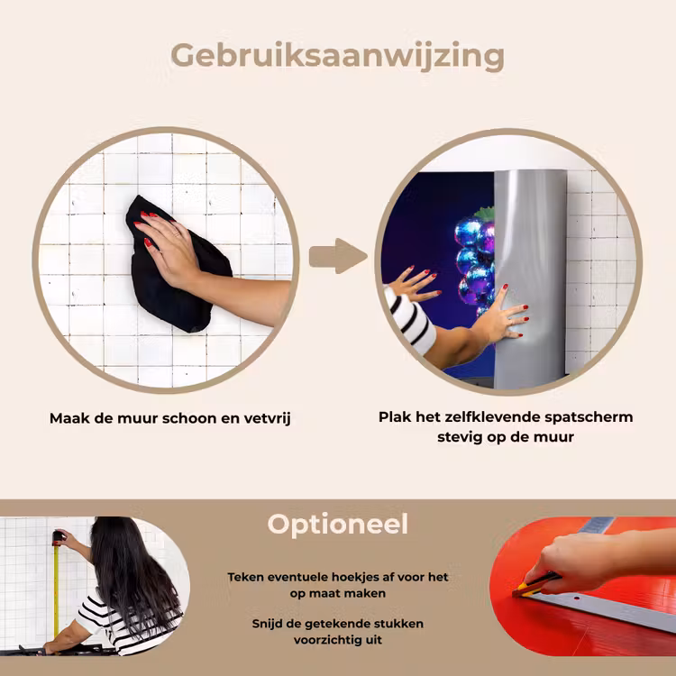 Paars - Disco - Feest - Druif keuken achterwand spatscherm klein -gebruiksaanwijzing_NL