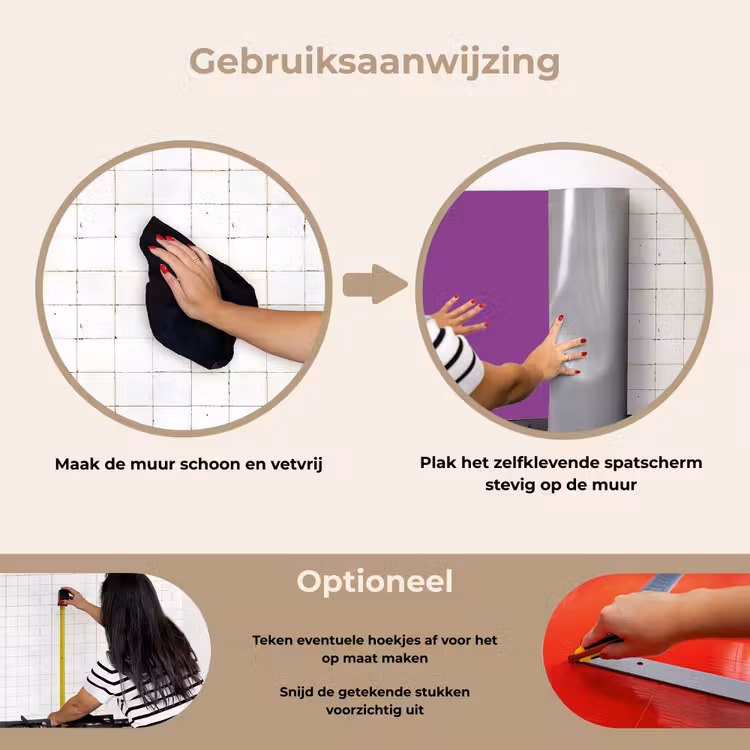 Paars - Kleuren - Effen keuken achterwand spatscherm klein 900 -gebruiksaanwijzing_NL