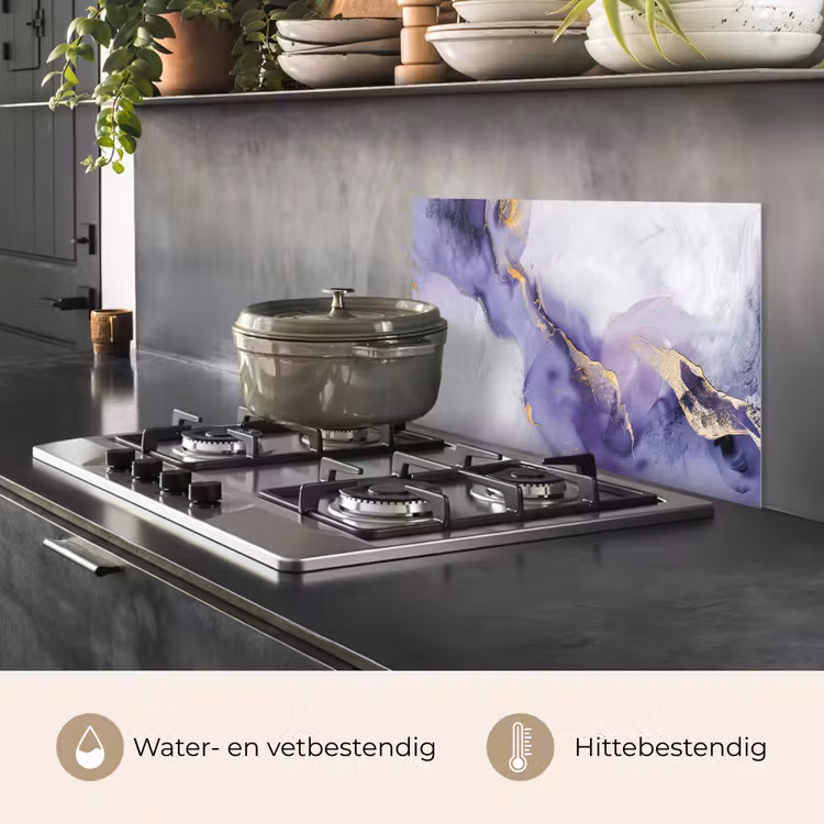 Paars - Modern - Marmer - Abstract keuken achterwand spatscherm klein -usp_NL