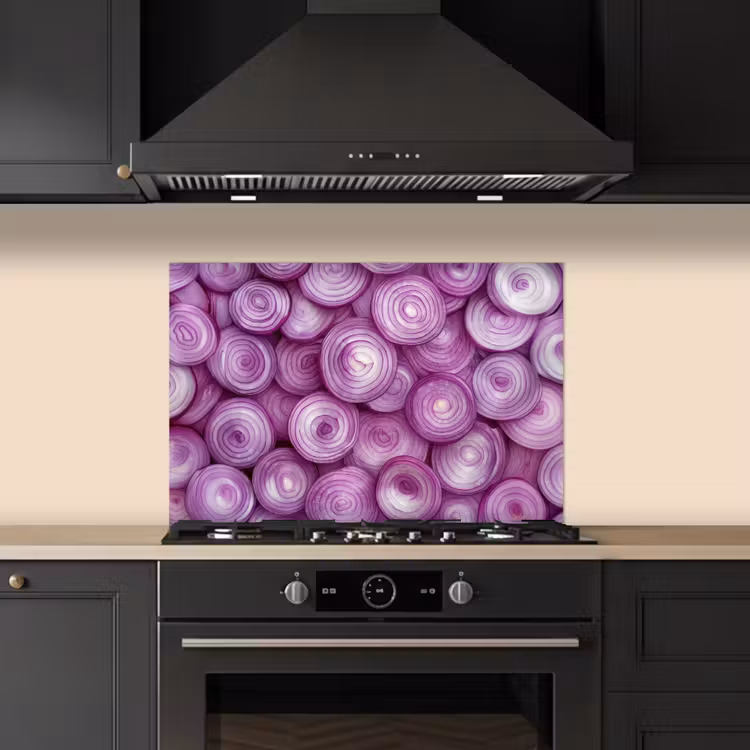 Paars - Uien - Close up keuken achterwand spatscherm klein -sfeer1