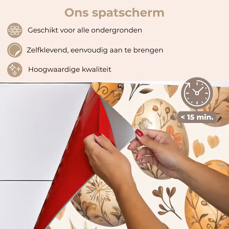 Paaseieren - Bruin - Bloemen keuken achterwand spatscherm klein -spatscherm_NL