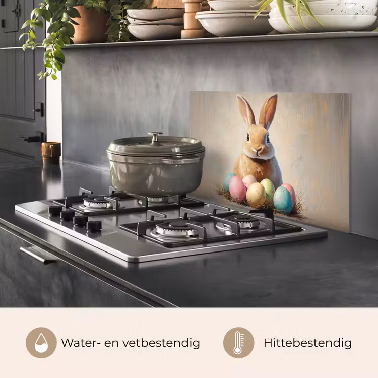 Paashaas - Pastel - Eieren keuken achterwand spatscherm klein -usp_NL