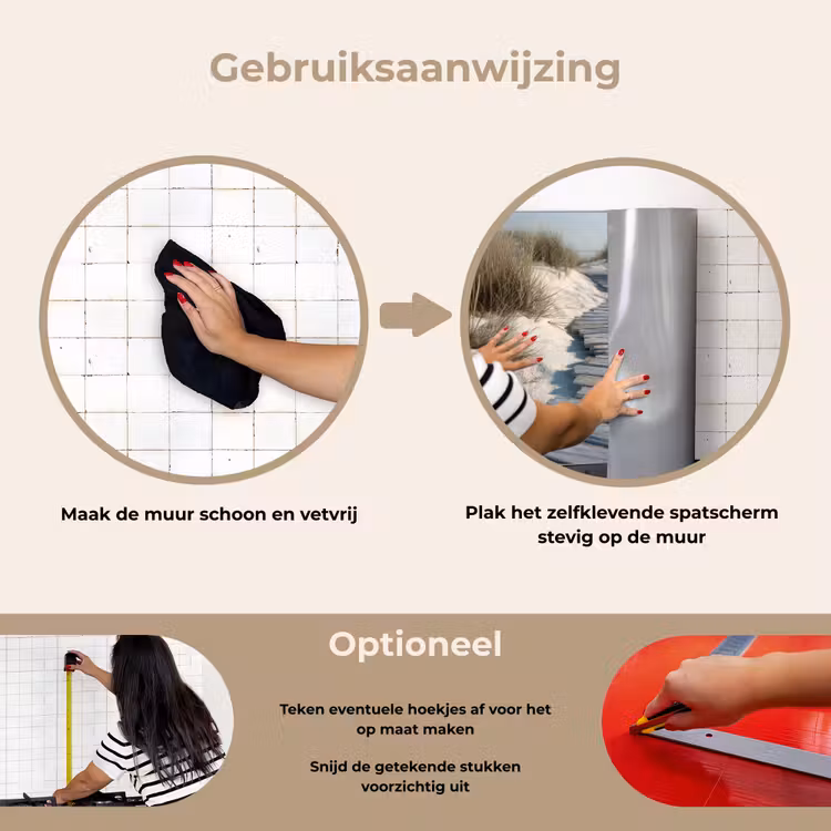 Pad - Planken - Duinen - Gras keuken achterwand spatscherm klein -gebruiksaanwijzing_NL