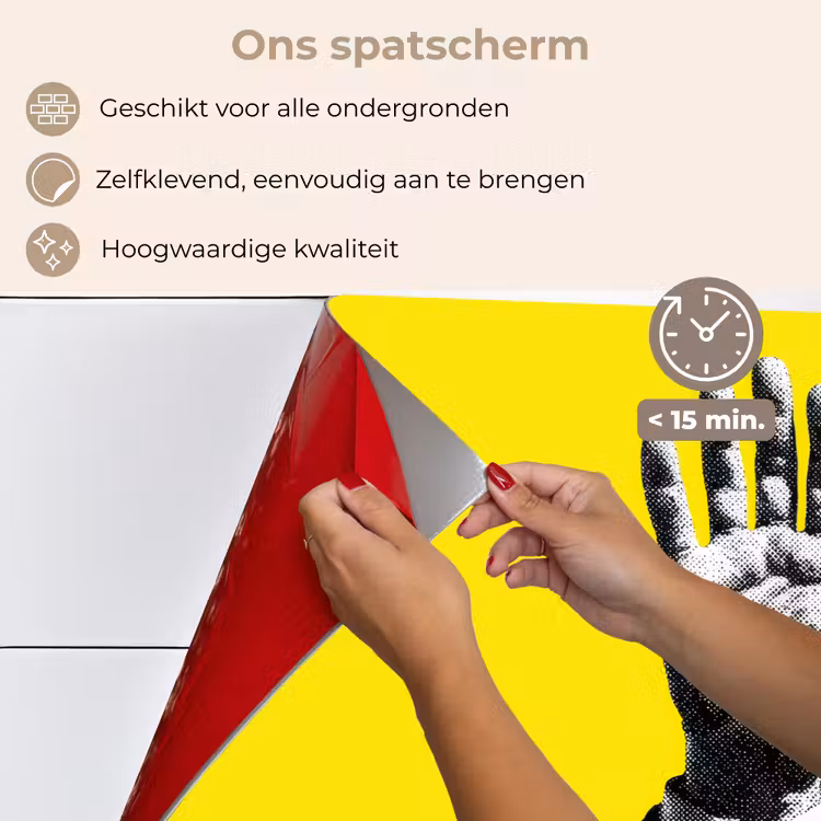 Pak - Hand - Geel keuken achterwand spatscherm klein -spatscherm_NL