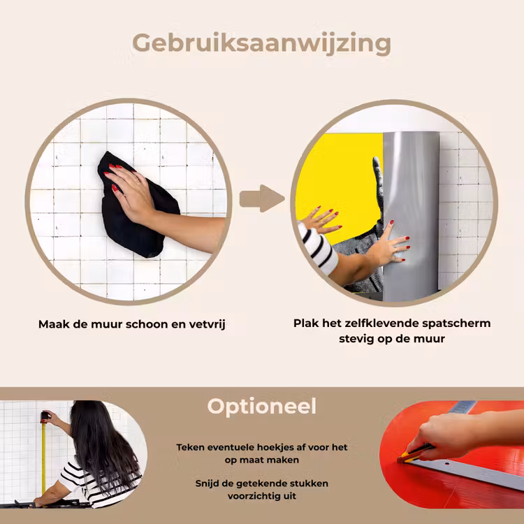 Pak - Hand - Geel keuken achterwand spatscherm klein -gebruiksaanwijzing_NL