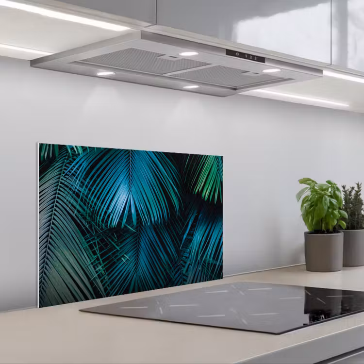 Palmblad - Tropisch - Natuur - Jungle keuken achterwand spatscherm klein -3d_schuin