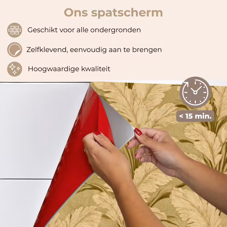 Palmbladeren - Klassiek - Groen keuken achterwand spatscherm klein 900 -spatscherm_NL