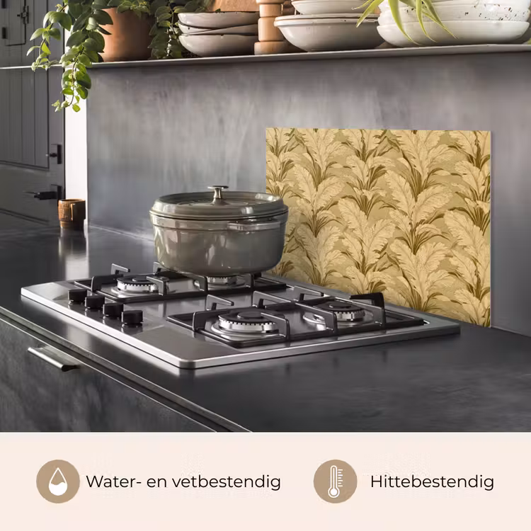 Palmbladeren - Klassiek - Groen keuken achterwand spatscherm klein 900 -usp_NL