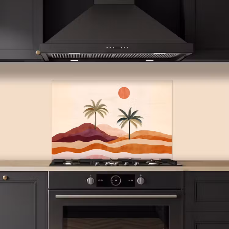 Palmbomen - Abstract - Zon - Heuvels keuken achterwand spatscherm klein -sfeer1