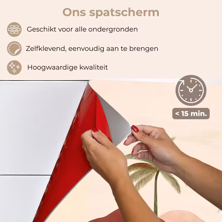 Palmbomen - Abstract - Zon - Heuvels keuken achterwand spatscherm klein -spatscherm_NL