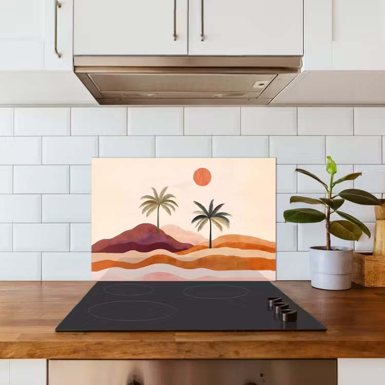 Palmbomen - Abstract - Zon - Heuvels keuken achterwand spatscherm klein -sfeer2