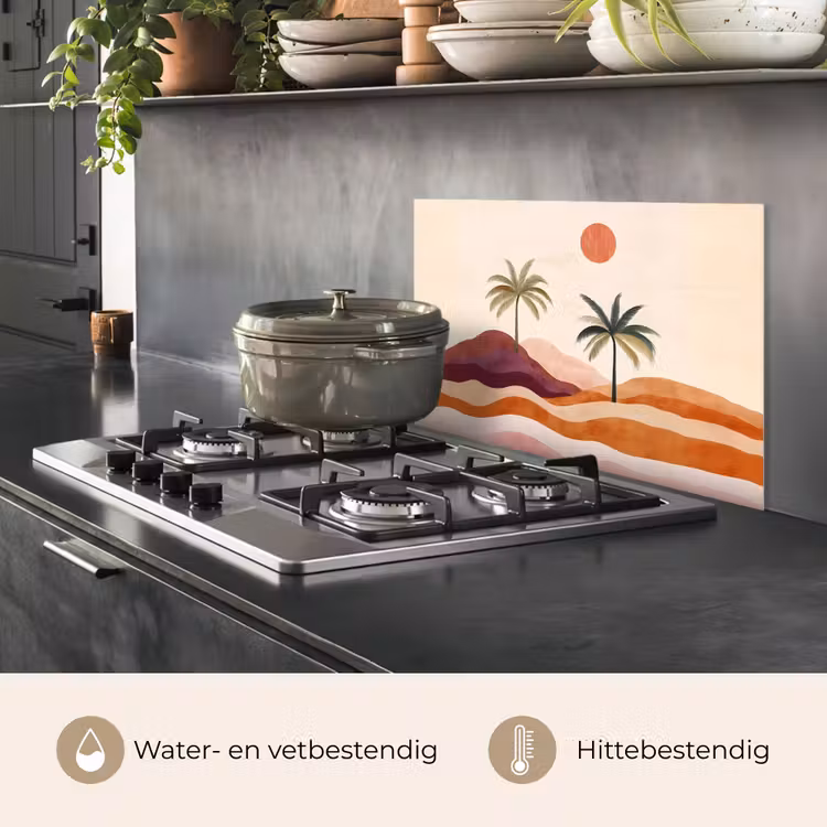 Palmbomen - Abstract - Zon - Heuvels keuken achterwand spatscherm klein -usp_NL