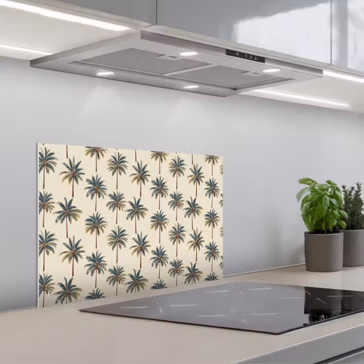 Palmbomen - Tropisch - Groen keuken achterwand spatscherm klein 900 -3d_schuin