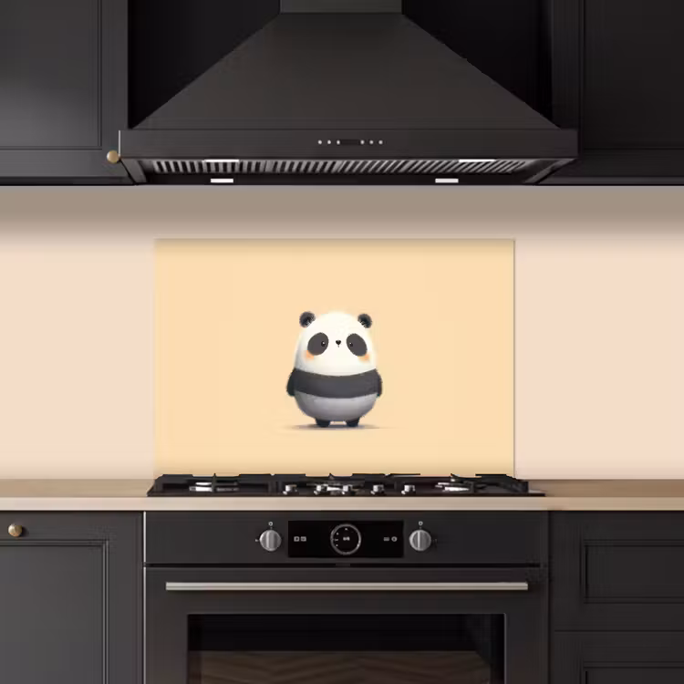 Panda - Beige - Minimalistisch keuken achterwand spatscherm klein -sfeer1