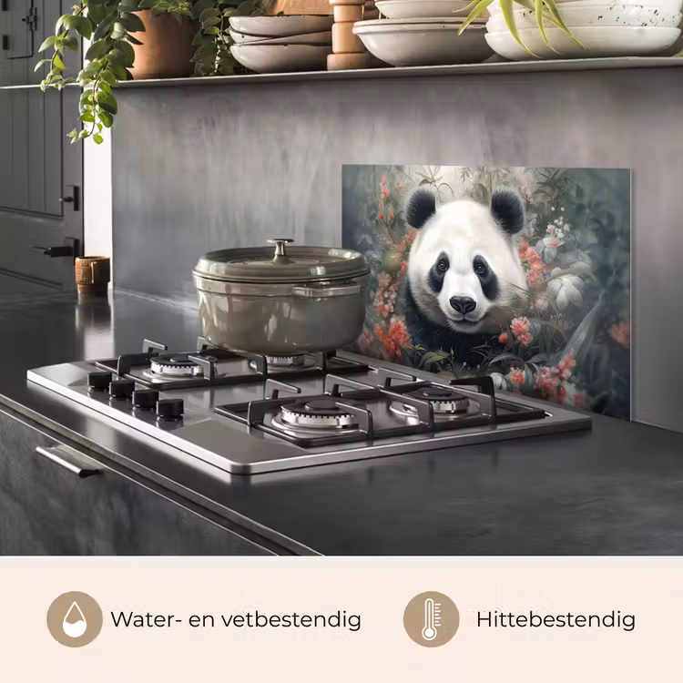 Panda - Wilde dieren - Bloemen - Natuur keuken achterwand spatscherm klein -usp_NL