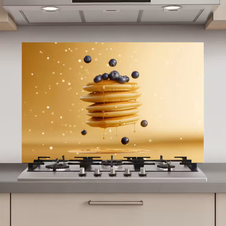 Pannenkoeken - Eten - Honing - Geel keuken achterwand spatscherm klein -3d_website