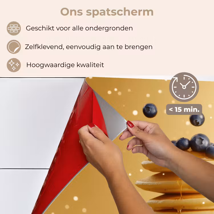 Pannenkoeken - Eten - Honing - Geel keuken achterwand spatscherm klein -spatscherm_NL