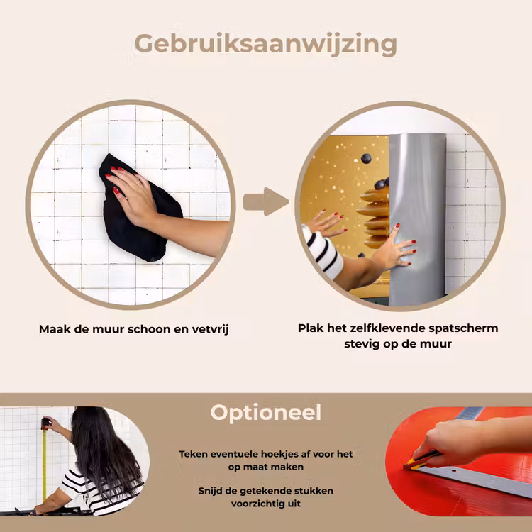 Pannenkoeken - Eten - Honing - Geel keuken achterwand spatscherm klein -gebruiksaanwijzing_NL