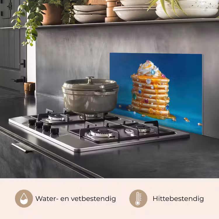 Pannenkoeken - Steentjes - Glitter - Slagroom keuken achterwand spatscherm klein -usp_NL