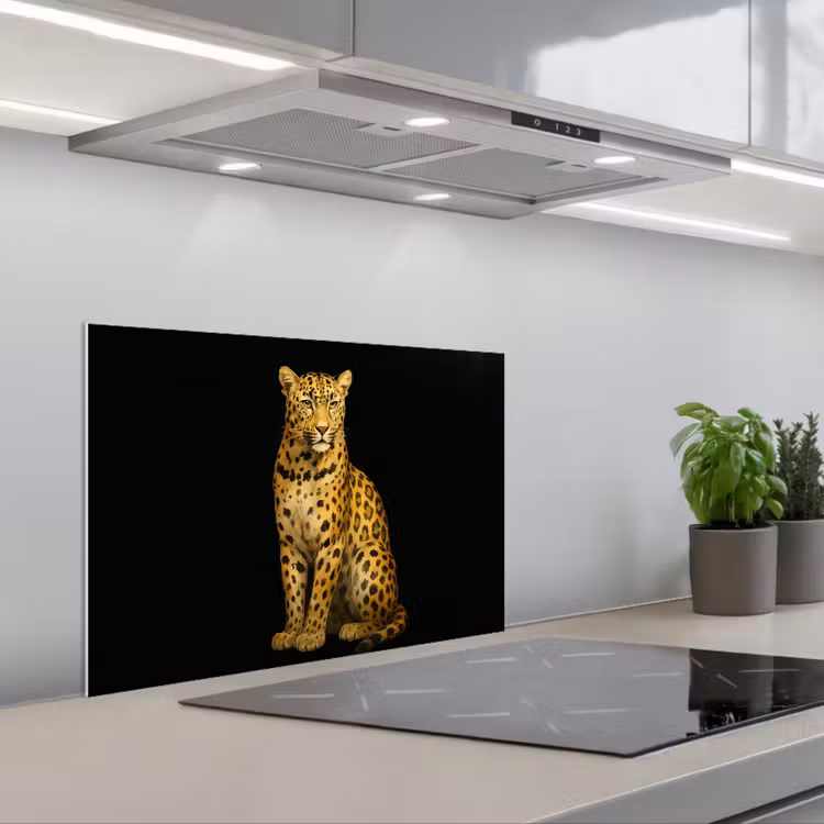 Panter - Realistisch - Bruin keuken achterwand spatscherm klein -3d_schuin