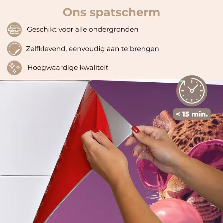 Panter - Zonnebril - Kauwgombel - Roze keuken achterwand spatscherm klein -spatscherm_NL