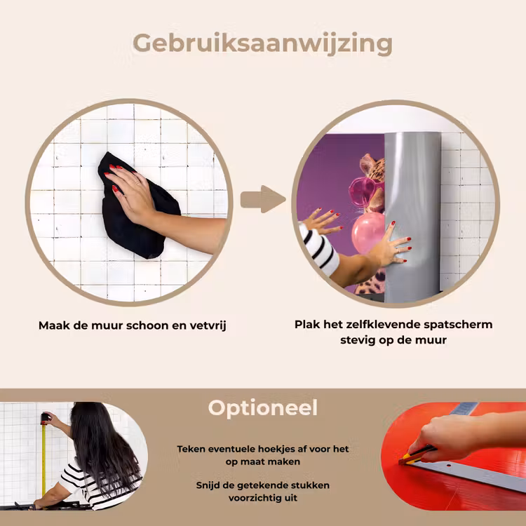 Panter - Zonnebril - Kauwgombel - Roze keuken achterwand spatscherm klein -gebruiksaanwijzing_NL