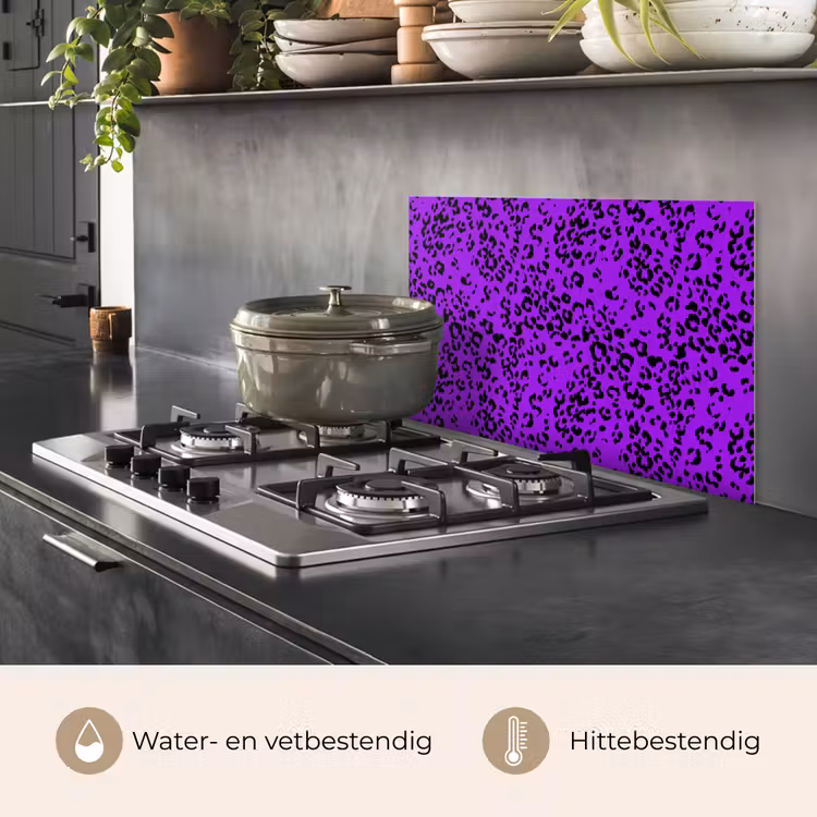 Panterprint - Paars - Patroon keuken achterwand spatscherm klein 900 -usp_NL