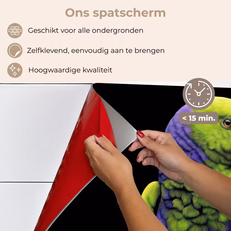 Papegaai - Veren - Opvallend - Groen keuken achterwand spatscherm klein -spatscherm_NL