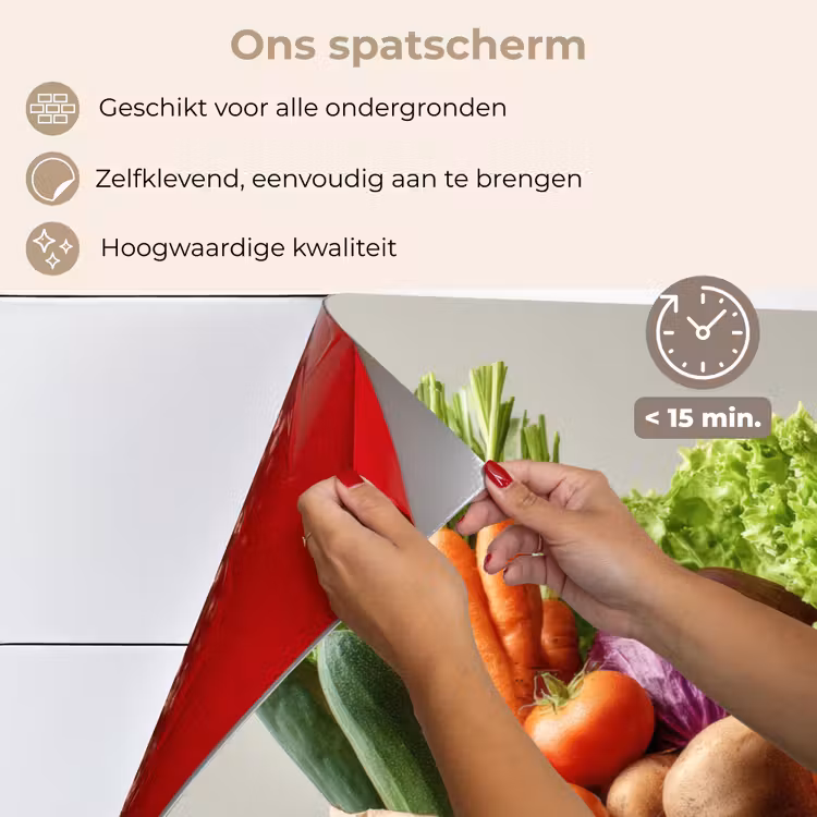 Papieren - Boodschappen - Groente - Kleurrijk keuken achterwand spatscherm klein -spatscherm_NL
