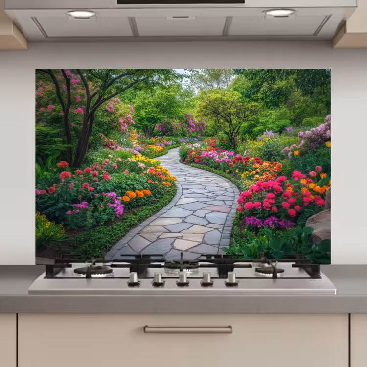 Park - Bloemen - Tuin keuken achterwand spatscherm klein -3d_website