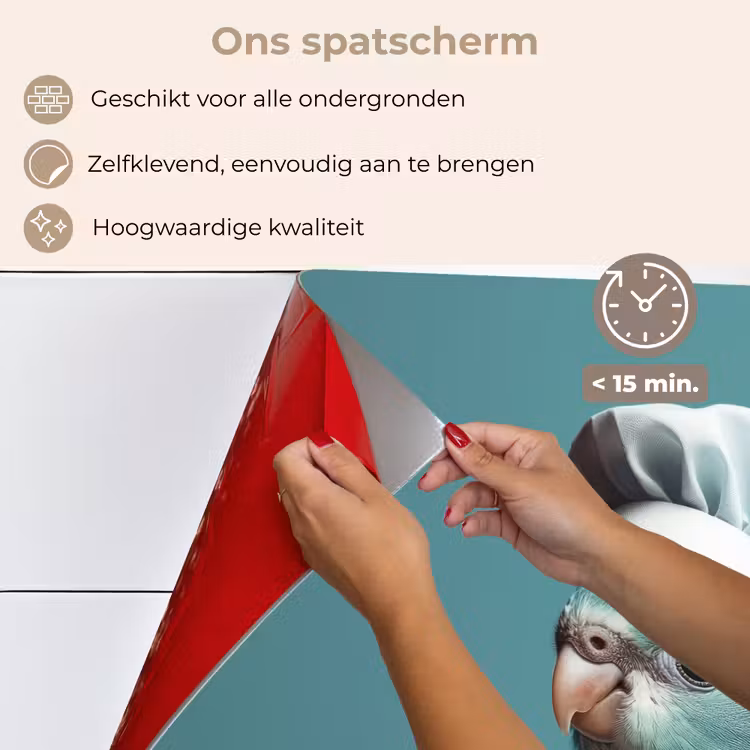Parkiet - Vogel - Koksmuts - Cute keuken achterwand spatscherm klein -spatscherm_NL