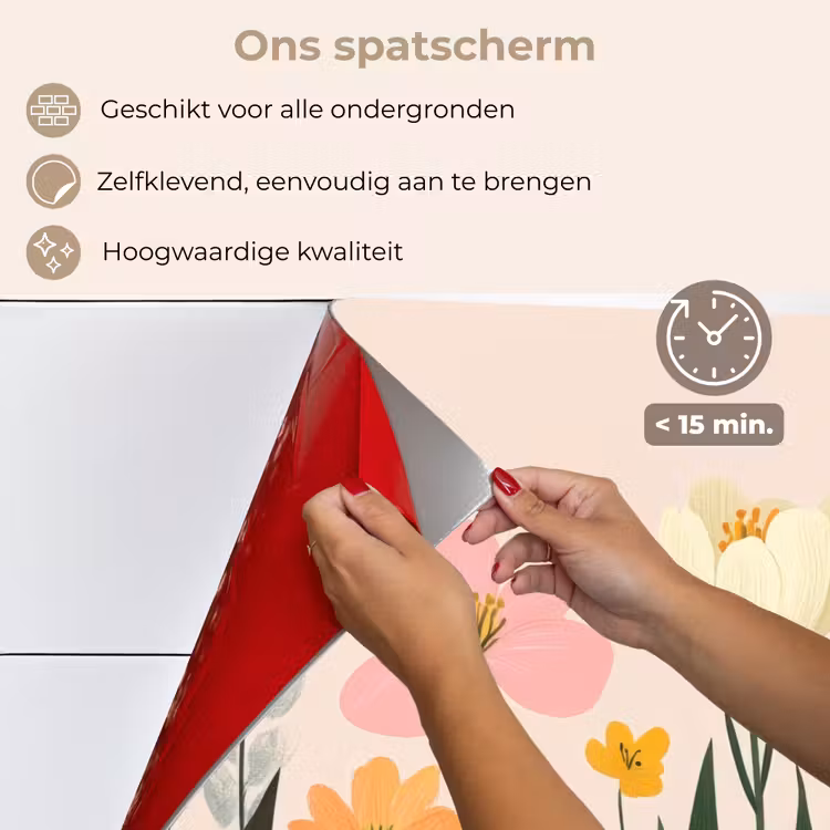Pasteltinten - Bloemen - Illustratie keuken achterwand spatscherm klein -spatscherm_NL