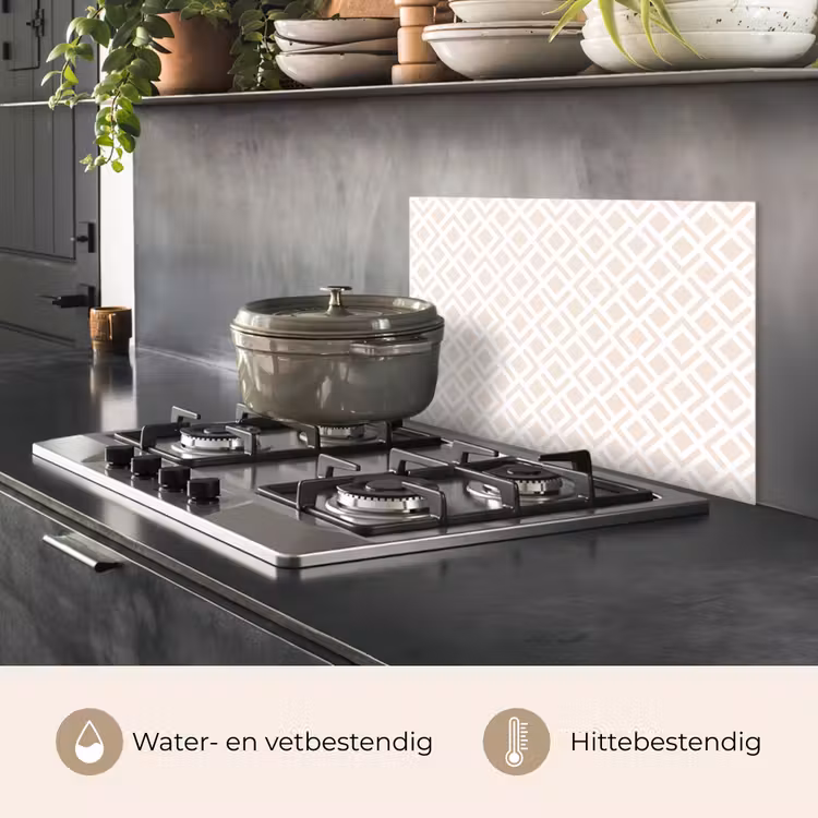 Patronen - Abstract - Beige - Geometrie keuken achterwand spatscherm klein 900 -usp_NL