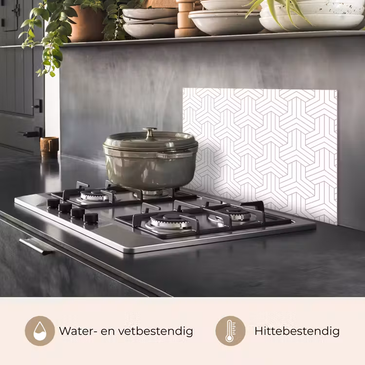 Patronen - Abstract - Zwart - Wit - Geometrie keuken achterwand spatscherm klein 900 -usp_NL