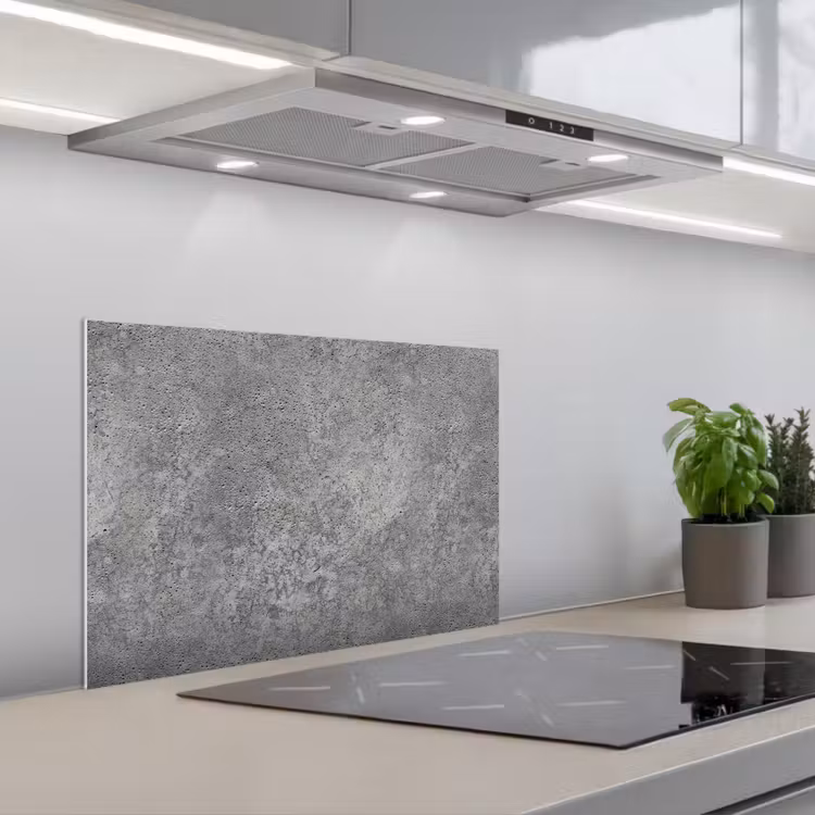 Patronen - Industrieel - Beton keuken achterwand spatscherm klein 900 -3d_schuin