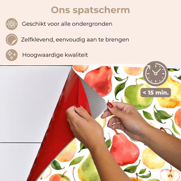 Patroon - Appels - Peren keuken achterwand spatscherm klein 900 -spatscherm_NL