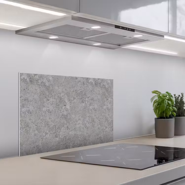 Patroon - Cement - Beton keuken achterwand spatscherm klein 900 -3d_schuin