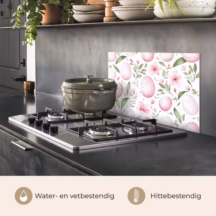 Patroon - Eieren - Roze - Pasen keuken achterwand spatscherm klein -usp_NL