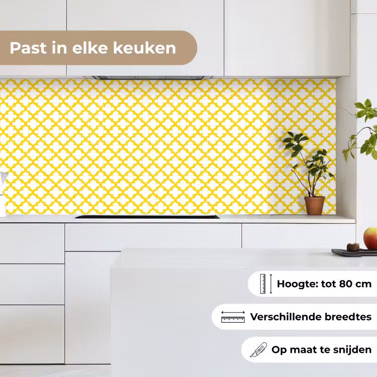 Patroon - Geometrisch - Klassiek - Geel keuken achterwand 2 middel 871 -sfeer4_NL