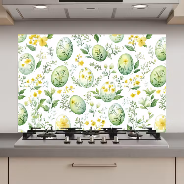 Patroon - Groen - Eieren keuken achterwand spatscherm klein -3d_website